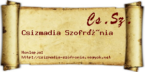 Csizmadia Szofrónia névjegykártya